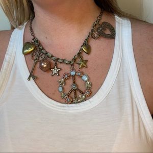 Whimsical Peace Sign Charm Necklace